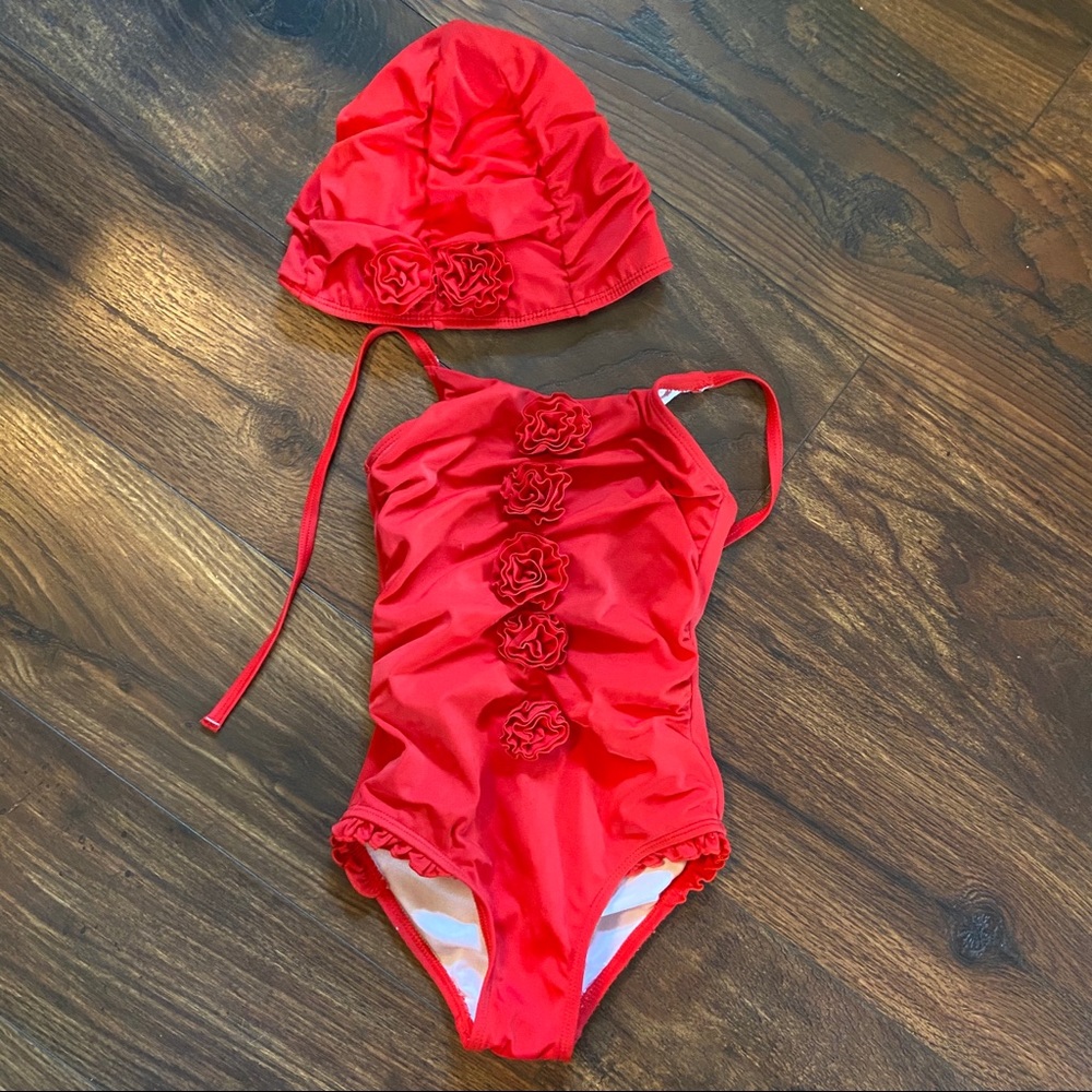 Janie and Jack swimsuit and cap